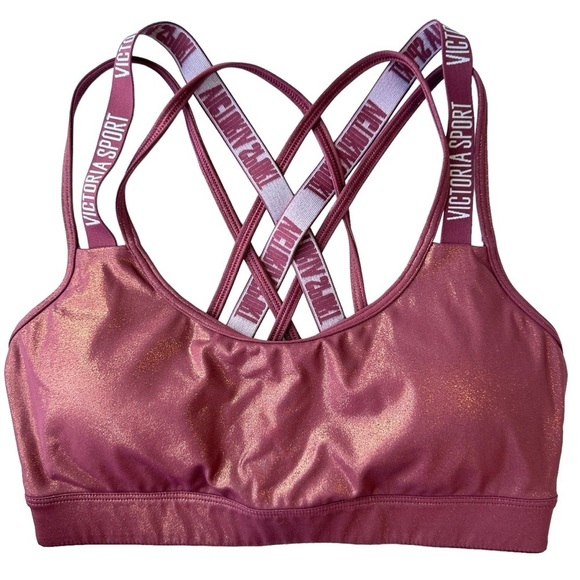 VICTORIA’S SECRET METALLIC MAROON  RACERBACK SPORTS BRA SIZE XS - Picture 9 of 13